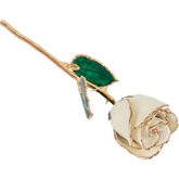 24K Solid Gold Rose- White